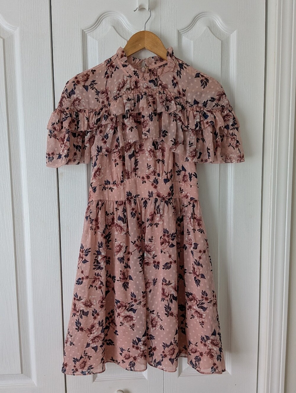 KATE SPADE Prairie Rose Clip Flutter Mini Dress  Fade Peony